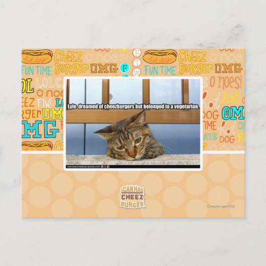 Dreaming von Käseburgern Postkarte (Vorderseite)