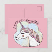 Dreaming Whimsical Unicorn Postkarte (Vorne/Hinten)
