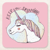 Dreaming Whimsical Unicorn Rechteckiger Pappuntersetzer (Vorderseite)
