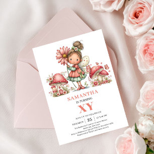 Dreamland Fairy 5. Geburtstag Blassrosa Einladung