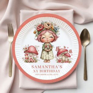 Dreamland-Fee 5. Geburtstag Blush Rosa Papier  Pappteller
