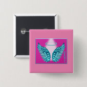 "Dreamlike Angelic Wings and Halo" Button (Vorne & Hinten)