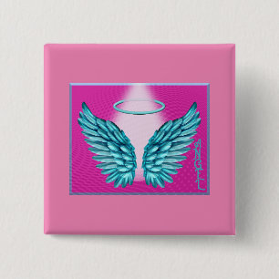"Dreamlike Angelic Wings and Halo" Button