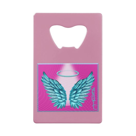 "Dreamlike Angelic Wings and Halo" Geldbeutel Flaschenöffner (Vorderseite)