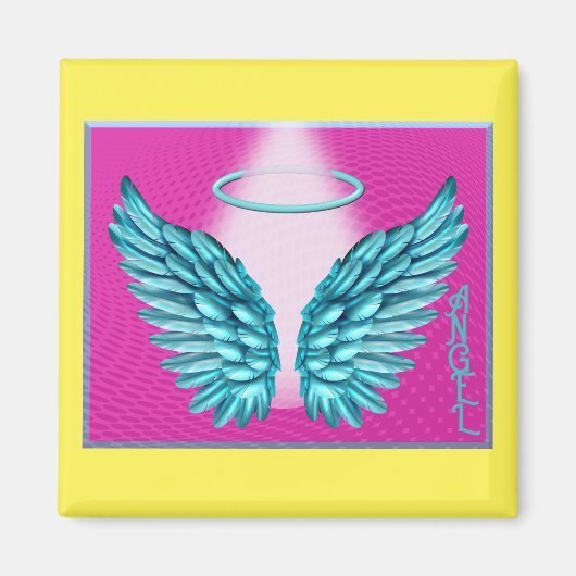 "Dreamlike Angelic Wings and Halo" Magnet (Vorne)