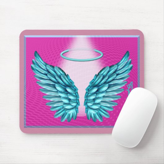 "Dreamlike Angelic Wings and Halo" Mousepad (Mit Mouse)