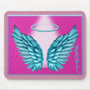 "Dreamlike Angelic Wings and Halo" Mousepad