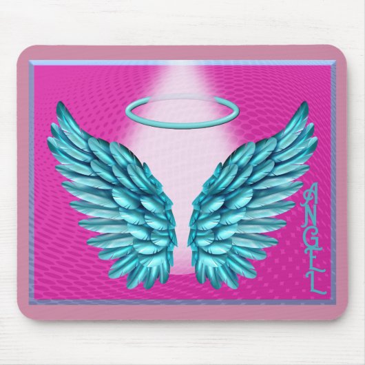 "Dreamlike Angelic Wings and Halo" Mousepad (Vorne)