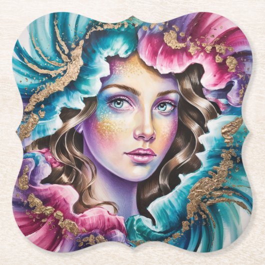 Dreamlike Art Portrait Untersetzer Set (Vorderseite)