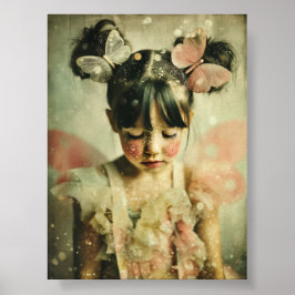 Dreamlike Children Portrait | Butterfly Whisper  Poster