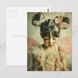 Dreamlike Children Portrait | Butterfly Whisper Postkarte