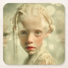 Dreamlike Children Portrait  Whispered Light Child Rechteckiger Pappuntersetzer