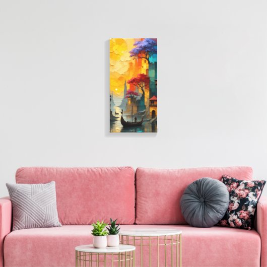 dreamlike cityscape artwork wall frame leinwanddruck (Insitu (Wohnzimmer))