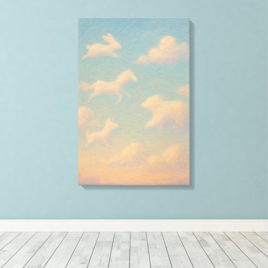 Dreamlike Pastel Animal Clouds Leinwanddruck (Insitu (Holzboden))