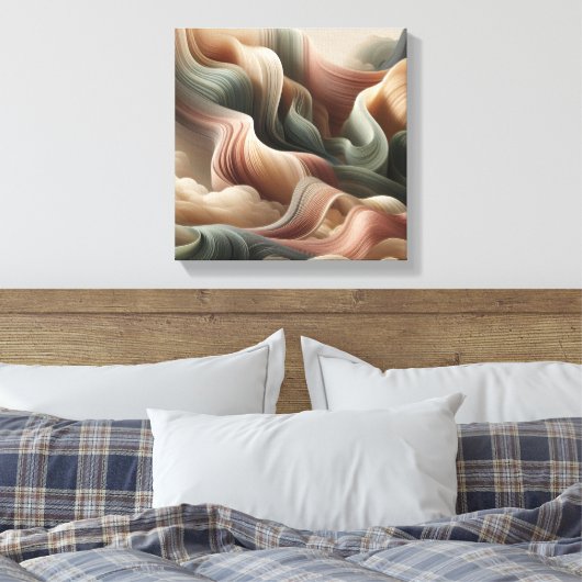 Dreamlike Ribbon Abstract Art in Earth Tones Leinwanddruck (Insitu (Schlafzimmer))