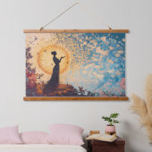 Dreamlike Serenity: Fantasy Silhouette Wall Tapest Wandteppich Mit Holzrahmen (Schlafzimmer)