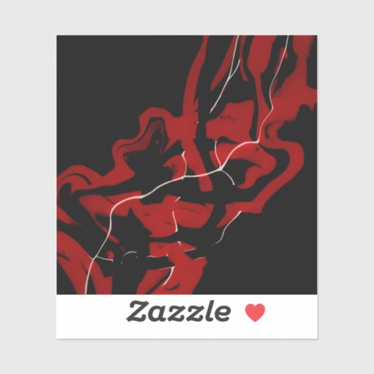 Dreams and Nightmares Abstract Red Black Fluid Art Aufkleber (Blatt)