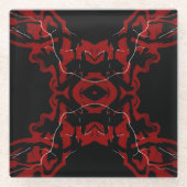 Dreams and Nightmares Abstract Red Black Fluid Art Glasuntersetzer (Vorderseite)