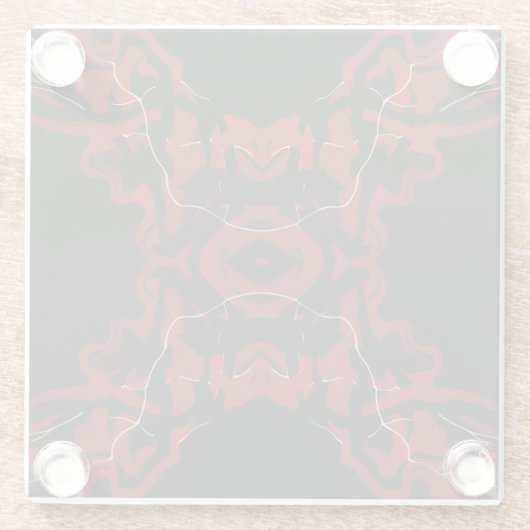 Dreams and Nightmares Abstract Red Black Fluid Art Glasuntersetzer (Rückseite)