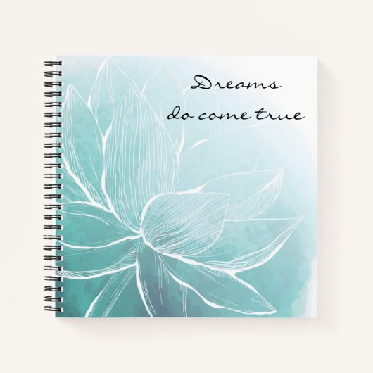 Dreams Blue Floral Notebook/Journal Notizblock (Vorderseite)