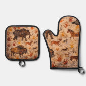 Dreams Cave art oven and potholder Ofenhandschuh & Topflappen-Set (Vorderseite)