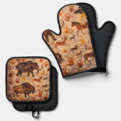 Dreams Cave art oven and potholder Ofenhandschuh & Topflappen-Set (Vorderseite/Rückseite)