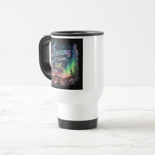 "Dreams Come True" Reisecoffee Mug Reisebecher (Vorderseite Links)
