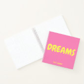 Dreams Hot Pink und Yellow Notebook mit Namen Notizblock (Innenseite)