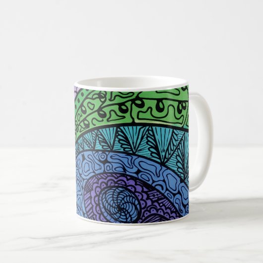 Dreams In Blue Abstract Coffee Mug Kaffeetasse (VorderseiteRechts)