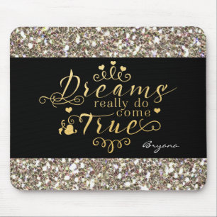 DREAMS KÖNNEN WAHRSCHEINLICH Gold Glitzer Mouse Pa Mousepad
