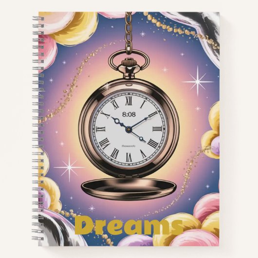 Dreams Pocket Watch Sky Spiral Notebook Notizblock (Vorderseite)