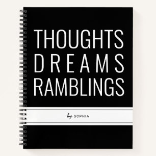 Dreams Ramblings Thoughts Personalisiert Journal Notizblock