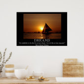 Dreams Sunset Sailboat Motivierend Poster (Küche)