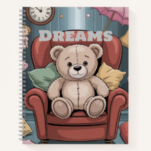 Dreams Teddy Bear Deluxe Spiral Notebook Notizblock
