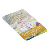 DREAMS WERDEN WAHREN Gold Save the Date Foto Magne Magnet (Rechte Seite)