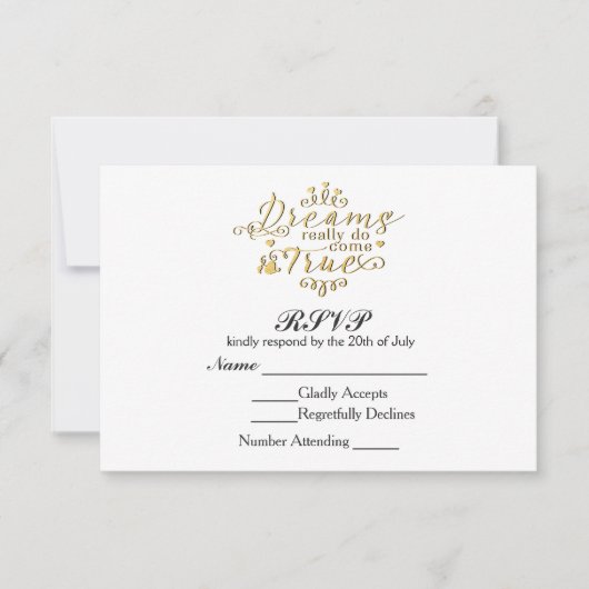 DREAMS WERDEN WIRKLICH WAHRE UAWG Wedding Card RSVP Karte (Vorderseite)