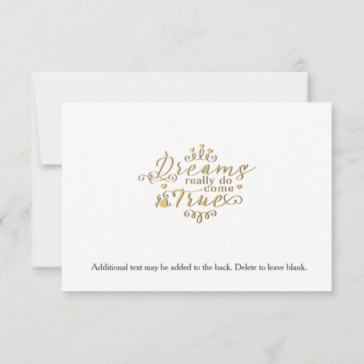 DREAMS WERDEN WIRKLICH WAHRE UAWG Wedding Card RSVP Karte (Rückseite)