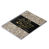 DREAMS WIRKLICH COME TRUE Gold Glitzer Notebook Notizblock (Linke Seite)