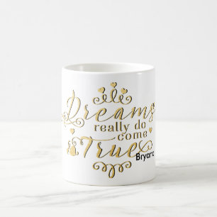 DREAMS WIRKLICH KOMMEN WAHRE Gold-Kaffee-Tasse Kaffeetasse