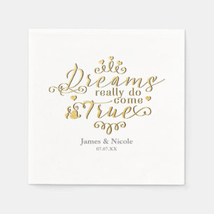 DREAMS WIRKLICH WERDEN WAHRE Gold Prinzessin Napki Serviette