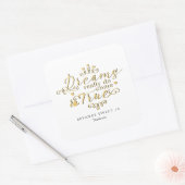 DREAMS WIRKLICH WIRKLICH WERDEN WAHREN Gold Gefall Quadratischer Aufkleber (Umschlag)