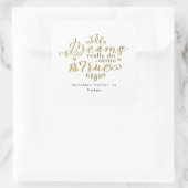 DREAMS WIRKLICH WIRKLICH WERDEN WAHREN Gold Gefall Quadratischer Aufkleber (Tasche)