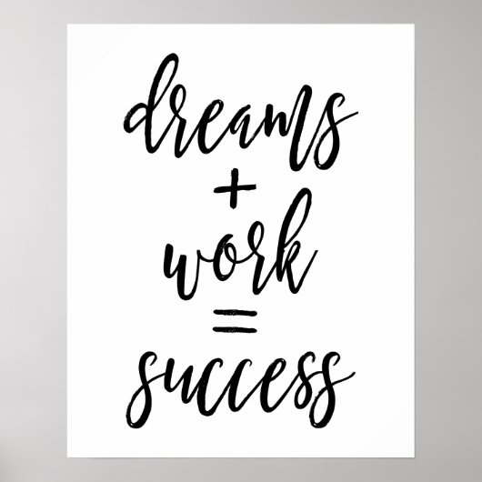 Dreams + Work = Success Poster (Vorne)