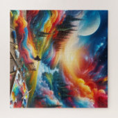 Dreamscape Abstrakt: Vibrannte digitale Kunstdruck Puzzle (Horizontal)