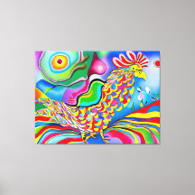 "Dreamscape Bird" Ein farbiger surrealer Hahn