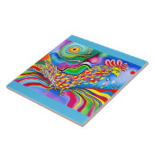 "Dreamscape Bird". Ein surreal abstrakter Hahn Fliese (Seite)