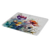 Dreamscape Garden: Abstrakte Aquarell-Blume Schneidebrett (Ecke)