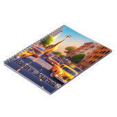 Dreamscape Giraffe in der Stadt mit Autos-Notebook Notizblock (Linke Seite)