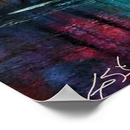 Dreamscape Grove Colorful Trees at Dusk Poster (Ecke)