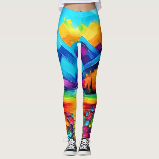 Dreamscape Horizon Malerei Leggings (Vorderseite)